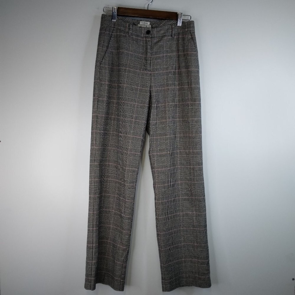 L. L. Bean Classic Fit Gray and Pink Lined Trousers Pants Size 4